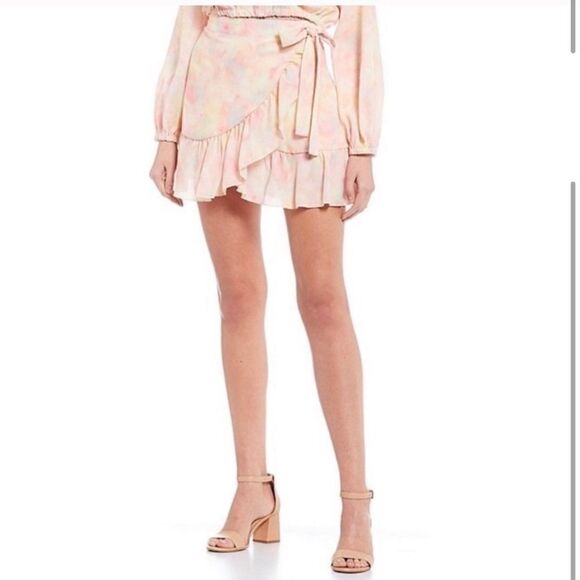 Chelsea & Violet Tie Dye Ruffle Wrap Skirt - Picture 3 of 16